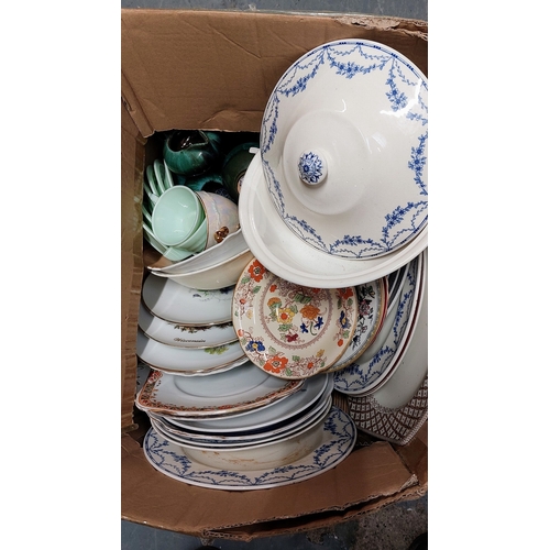 175 - Box Lot of Misc Chinaware - Plates, Platters etc