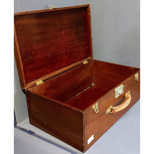 18 - Large Wooden Box with Leather Handle