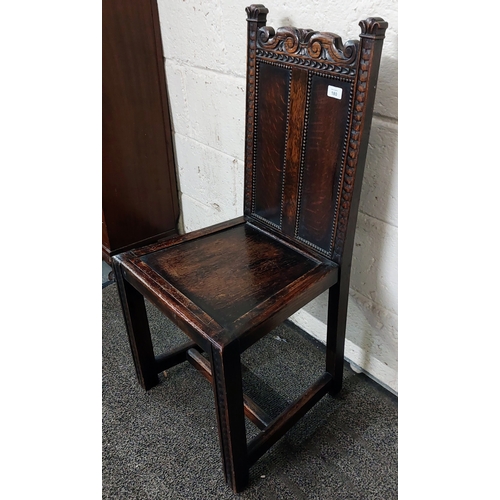 180 - Carved Oak Hall Chair