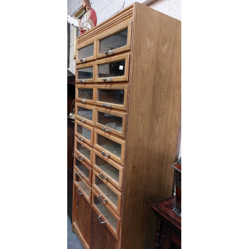 31 - Retro Shop Shirt Cabinet / Press - C. 199cm H x 91cm W x 49cm D