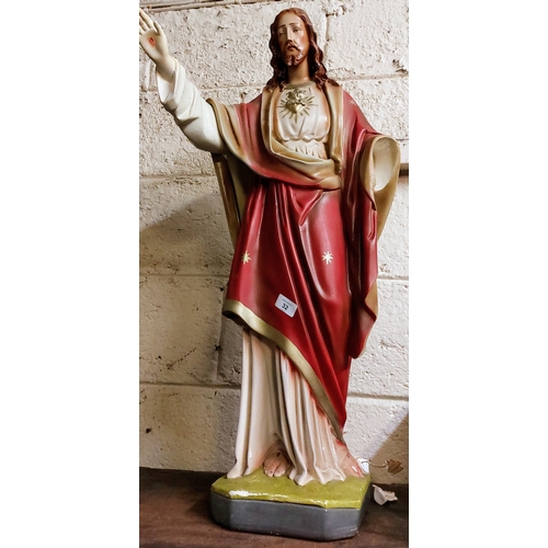 32 - Large Sacred Heart Statue - C. 85cm H