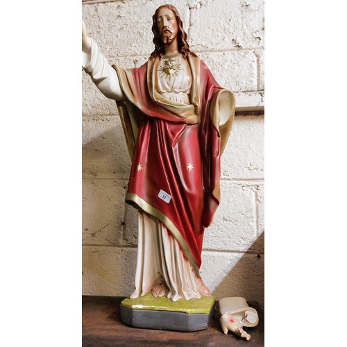 32 - Large Sacred Heart Statue - C. 85cm H