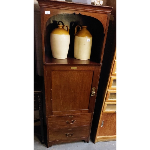 35 - Neat Mahogany 2 Door Cupboard - C. 168cm H x 62cm W x 47cm D