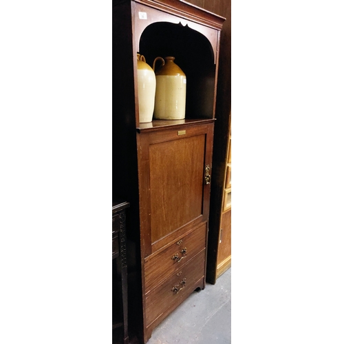 35 - Neat Mahogany 2 Door Cupboard - C. 168cm H x 62cm W x 47cm D