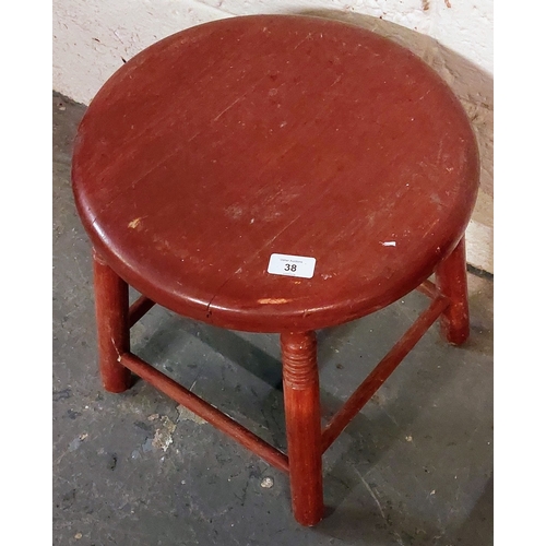 38 - Neat Country Pine Milking Stool