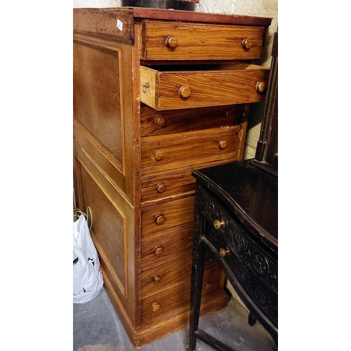 43 - Georgian Pine Tallboy Chest / Collectors Cabinet - C. 130cm H x 52cm W x 93cm D