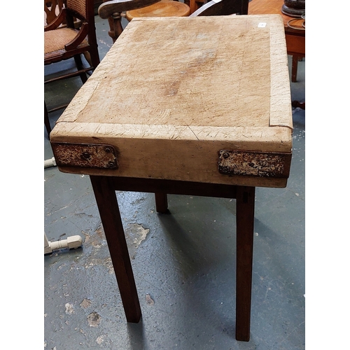 64 - Butchers Block - C. 75cm W x 50cm D x 80cm H