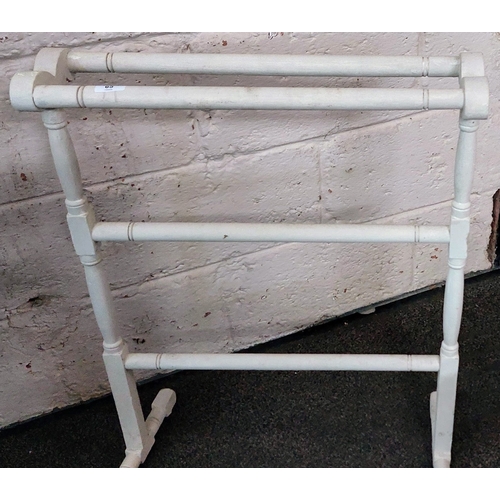 65 - White Painted Towel Rail - C. 63cm W