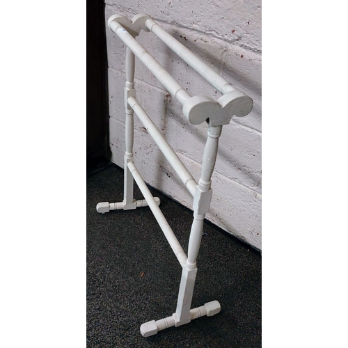 65 - White Painted Towel Rail - C. 63cm W