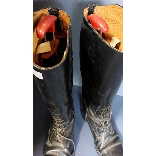 7 - Leather Riding Boots & Trees - Size 5