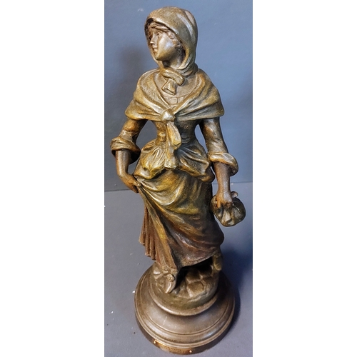 70 - Pair of Spelter Figures - Manon & Mignon - C. 37cm H