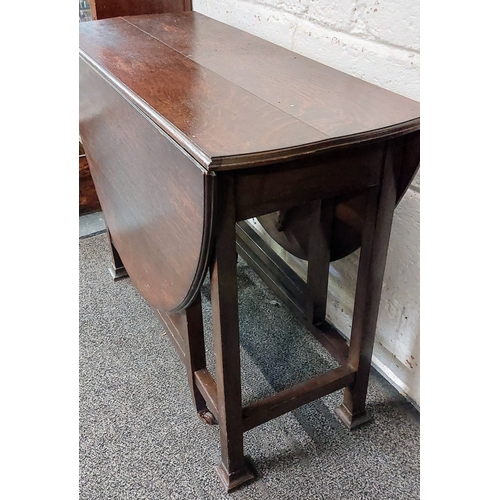 73 - D-End Drop Leaf Gate Leg Table - C. 100cm W x 40cm D x 73cm H