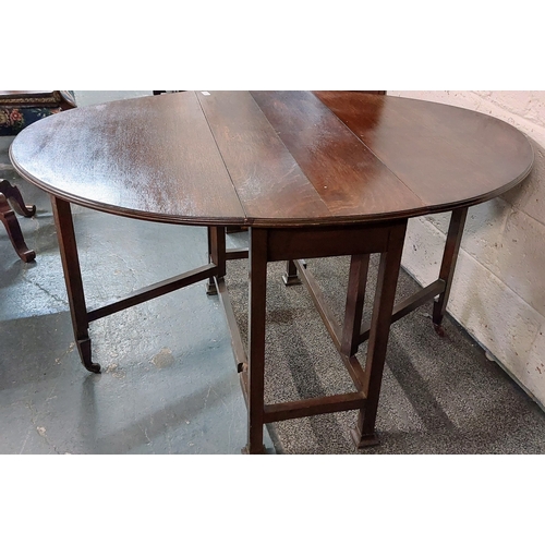 73 - D-End Drop Leaf Gate Leg Table - C. 100cm W x 40cm D x 73cm H