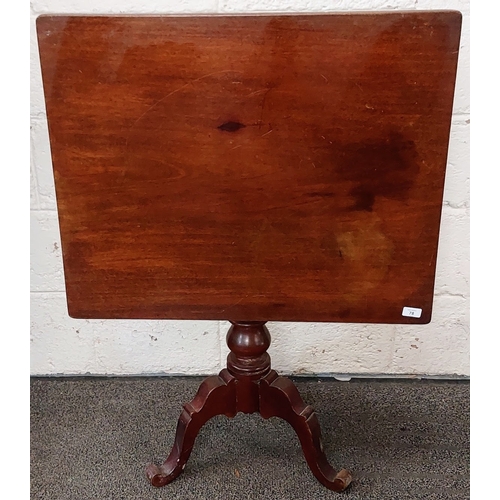 78 - Mahogany Tip Up Occasional Table on Pod Base - C. 80cm W x 66cm D x 71cm H