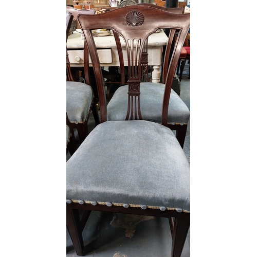 84 - Set of 8 Fine Shell Back Chippendale Style Mahogany Dining Chairs with Upholstered Seats