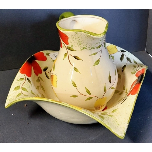 85 - Floral Jug and Bowl