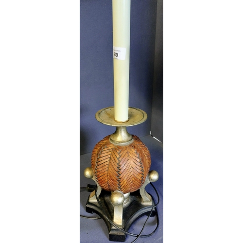 89 - Tall Column Table Lamp - C. 91cm H