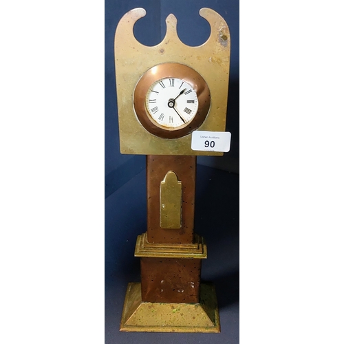 90 - Miniature Brass Grandfather Clock