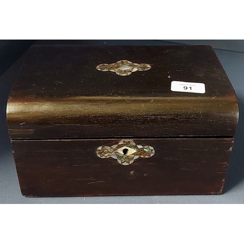 91 - Mother of Pearl Inlaid Jewellery Box