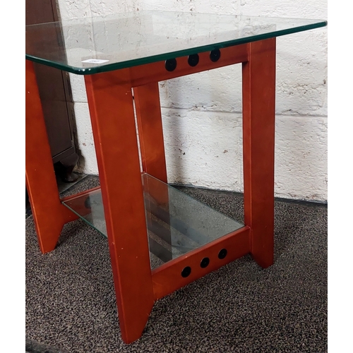 252 - Modern Glass-Shelved Occasional Table - C. 64cm W x 54cm D x 56cm H