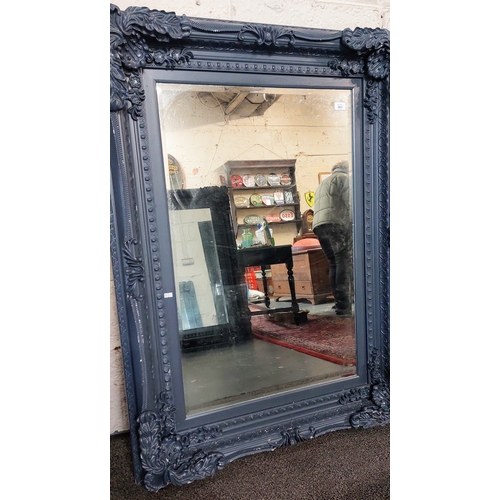 263 - Grey Framed Bevelled Mirror - C. 90cm x 124cm