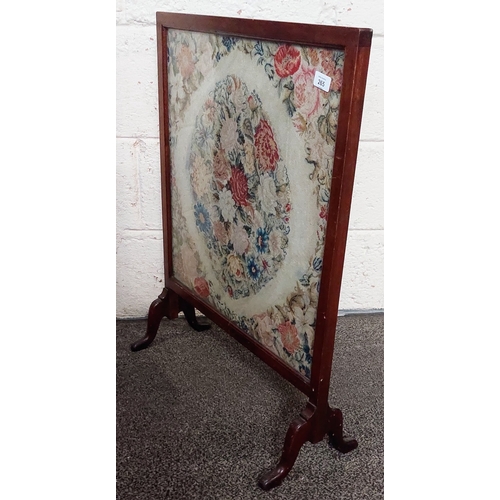 265 - Mahogany Frame Tapestry Firescreen - C63cm W x 80cm H