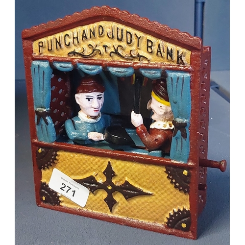 271 - Metal Punch & Judy Mechanical Money Box