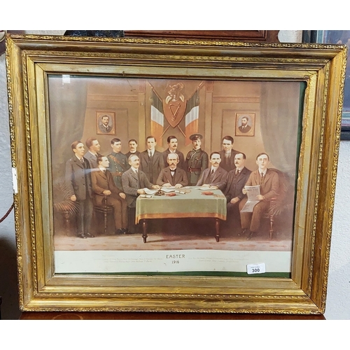 300 - Gilt Framed Easter 1916 Print - C. 64cm W x 56cm H