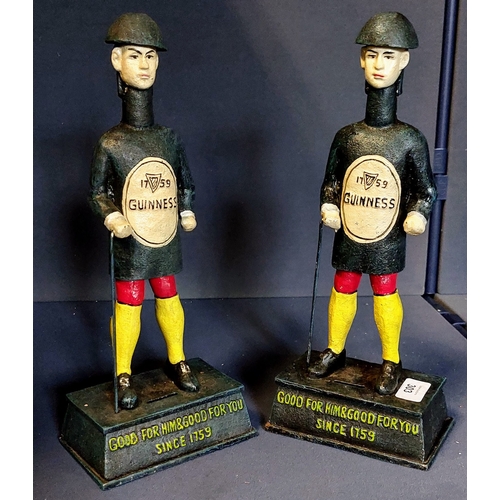 303 - Pair of Metal Guinness Money Boxes - C. 36cm H