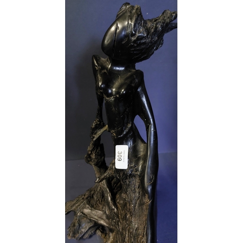 309 - Bog Oak Sculpture - C. 49cm H