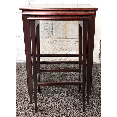 332 - Nest of Three Mahogany Tables - C. 48cm W x 33cm D x 61cm H