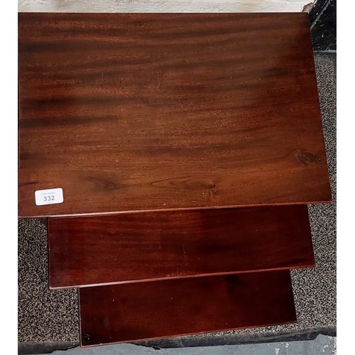 332 - Nest of Three Mahogany Tables - C. 48cm W x 33cm D x 61cm H