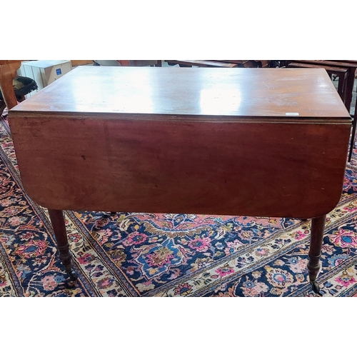 338 - Mahogany Drop Leaf Table with Drawer to One End - C. 106cm W x 62cm D x 72cm H