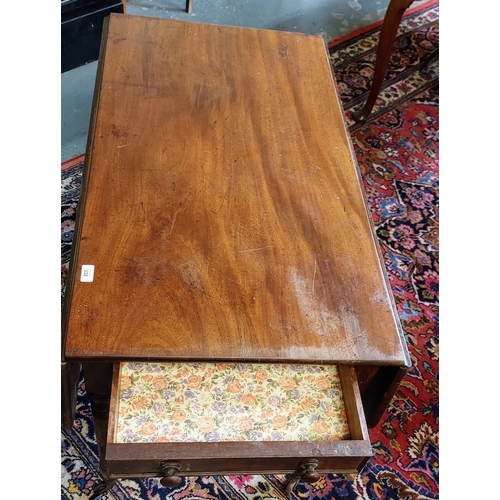 338 - Mahogany Drop Leaf Table with Drawer to One End - C. 106cm W x 62cm D x 72cm H