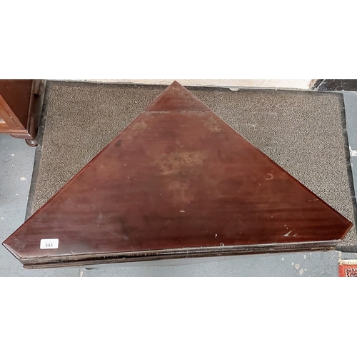 343 - Georgian Mahogany Triangular Drop Leaf Occasional Table - 82cm W x 49cm D x 75cm H (Opens into Squar... 