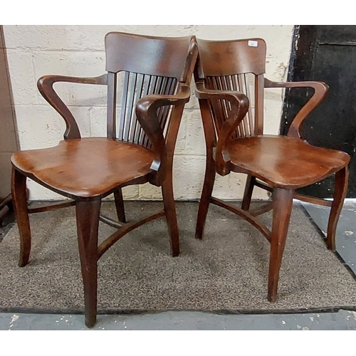 345 - Pair of Victorian Mahogany Bankers Chairs