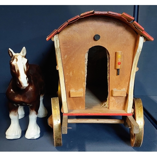 370 - Model Horse and Gypsy Caravan