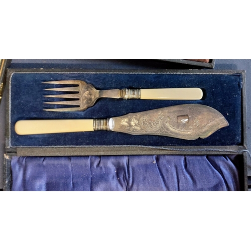 378 - 2 Cased Pastry Sets and Cased Carving Set