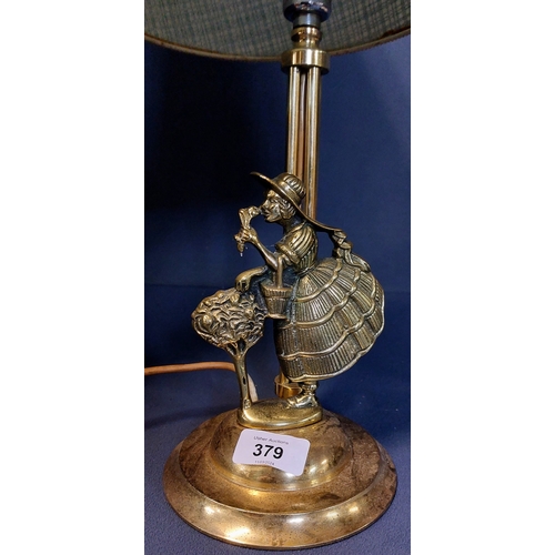 379 - Brass 1960's Table Lamp & Shade