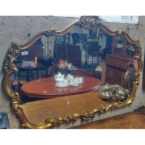 380 - Scalloped Edge Gilt Overmantle Mirror - C. 122cm W x 90cm H