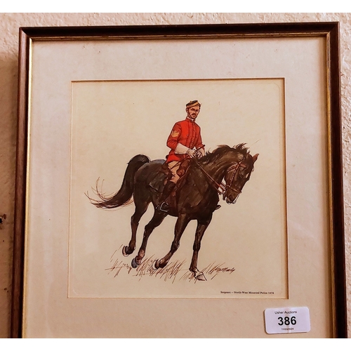 386 - 3 Framed Canadian Mountie Prints