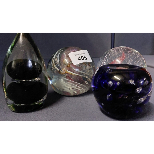 405 - 4 Glass Paperweights