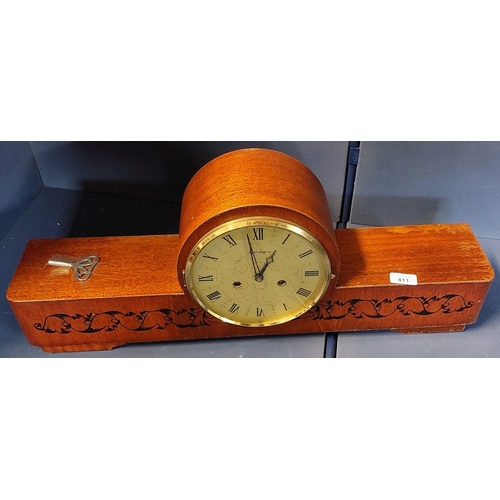 411 - Mid-Century Mantle Clock - C. 69cm W