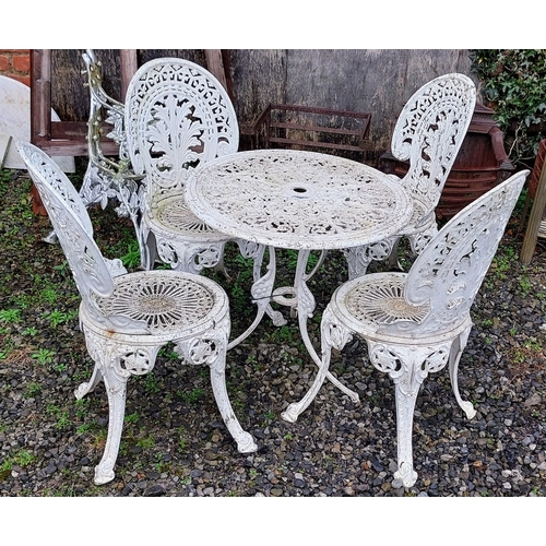 436 - Cast Aluminium Patio Table and 4 Chairs