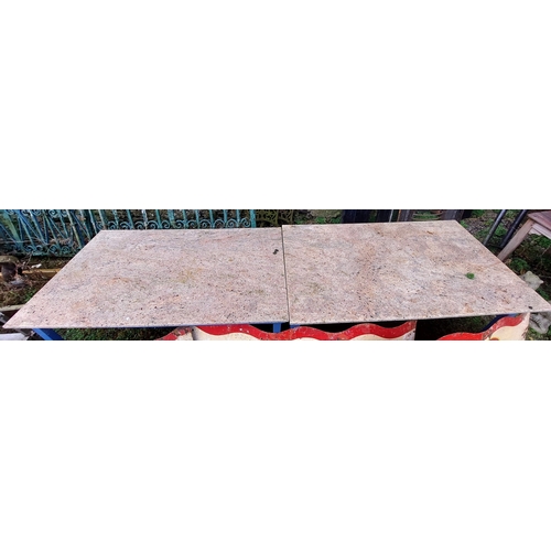 449 - 2 Marble Top Tables - C. 155cm W x 94cm D