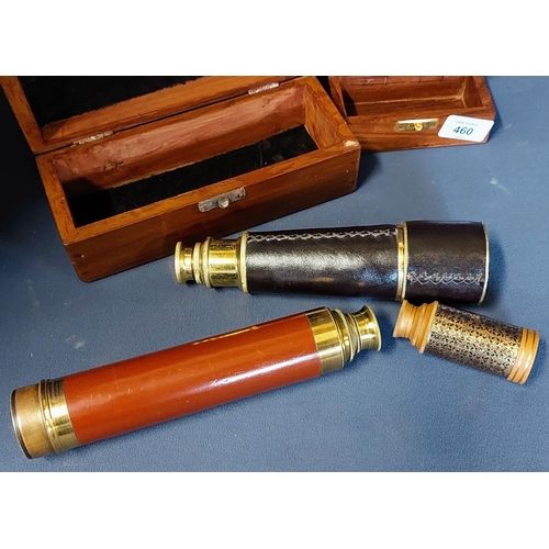 460 - 3 Telescopes - inc Wooden Boxes