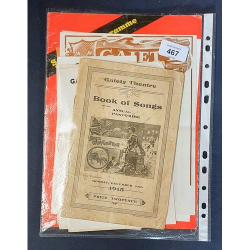 467 - Collection of Gaiety Programmes, inc 1915 Book of Songs, mainly 1970's/80's