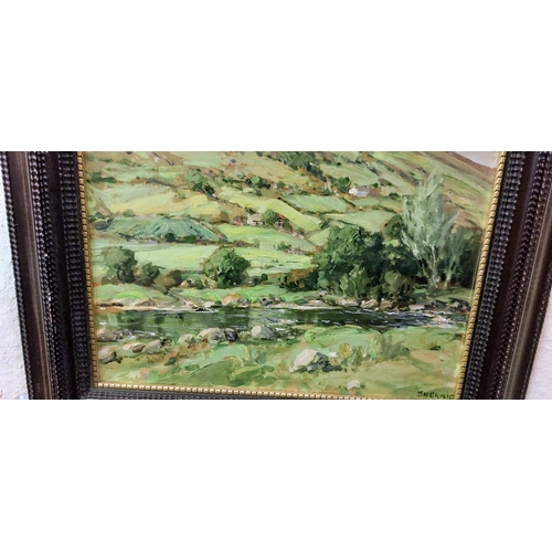 475 - T H Craig Country Scene Oil on Board - C. 60cm W x 48cm H