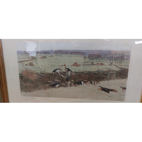 488 - Pair of Signed Cecil Aldin Coloured Hunting Prints