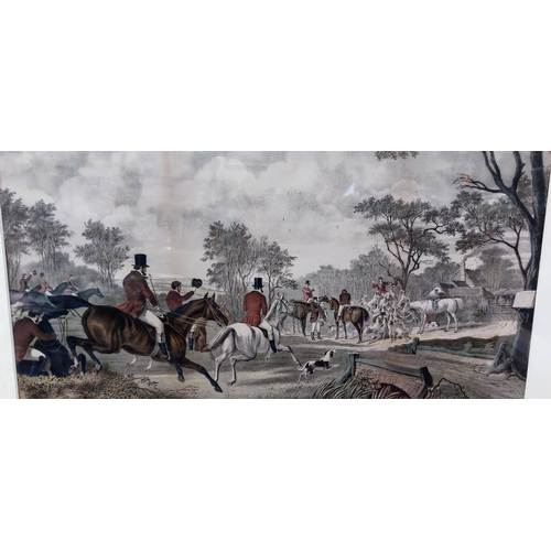 490 - Framed Hunt Scene Print - C. 79cm W x 61cm H